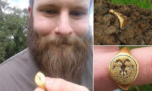 Любитель-кладоискатель откопал кольцо за $15 000 Елизавета I, исторический артеакт, клад, клдадоискатель, кольцо, находка, неожиданно, удача