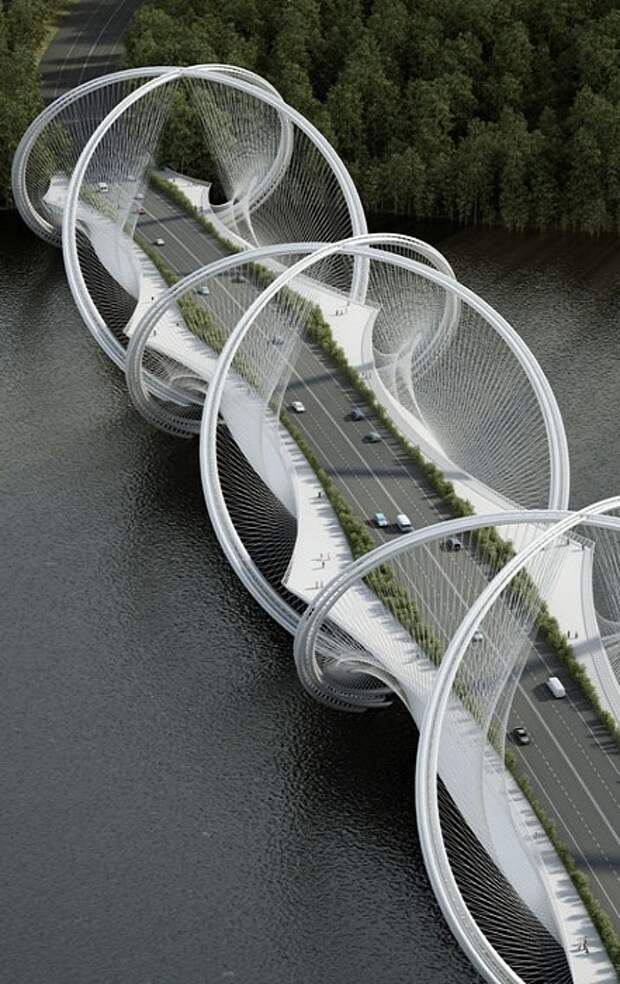 Мост San Shan в Пекине напоминает Олимпийские кольца. | Фото: revistaestilopropio.com.