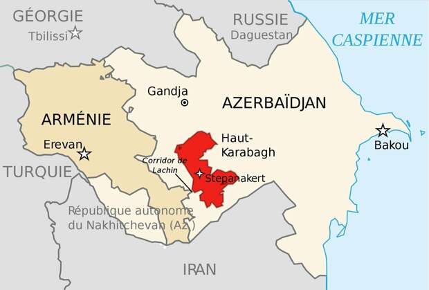 Нагорно-Карабахская автономная область на карте