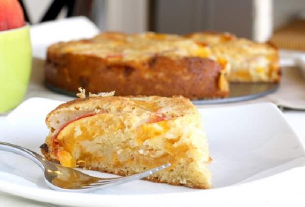 Персиковый пирог. Пирог с персиками, персиковая шарлотка