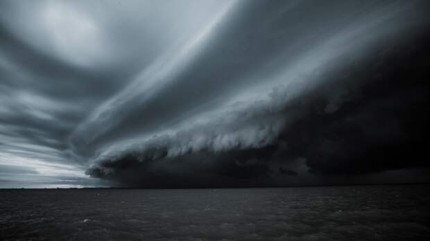 Hurricane approaching at sea