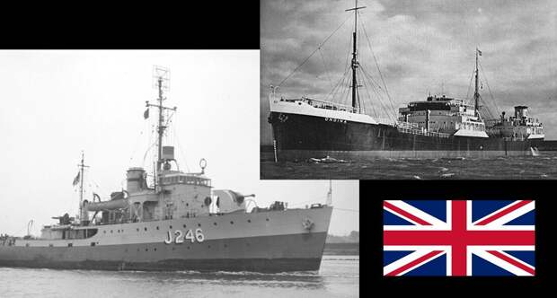 Британские корабли -- танкер и корвет 