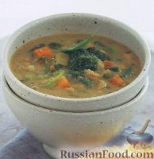 Фото к рецепту: Фасолевый суп с овощами