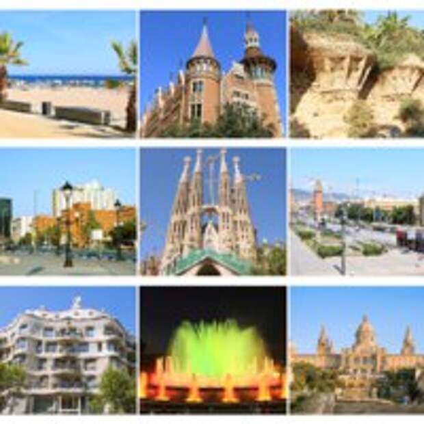 Испания. Каталоня. Барселона. Collage all Barcelona. Spain. Фото  Ivantagan Depositphotos