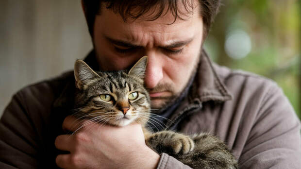 Кот на руках у владельца / Изображение сгенерировано shedevrum.ai / amic.ru