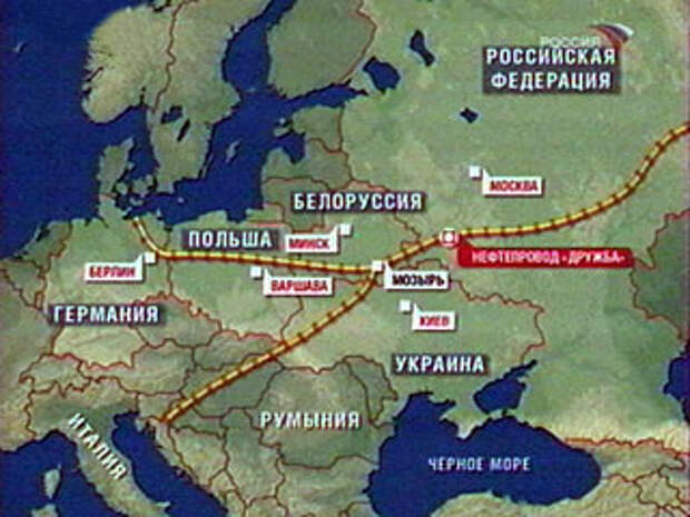 Карта нефтепровода дружба на украине