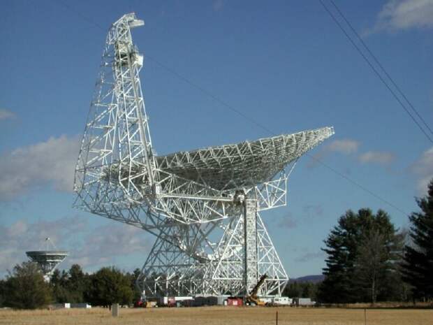 Радиотелескоп Гирин-Бэнк, использованный при «прослушивании» планет-кандидатов (фото Wikimedia Commons).