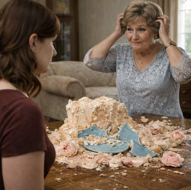 — Какая досада! Оно, видимо, зацепилось за рукав…я не специально, — твердила свекровь и улыбалась