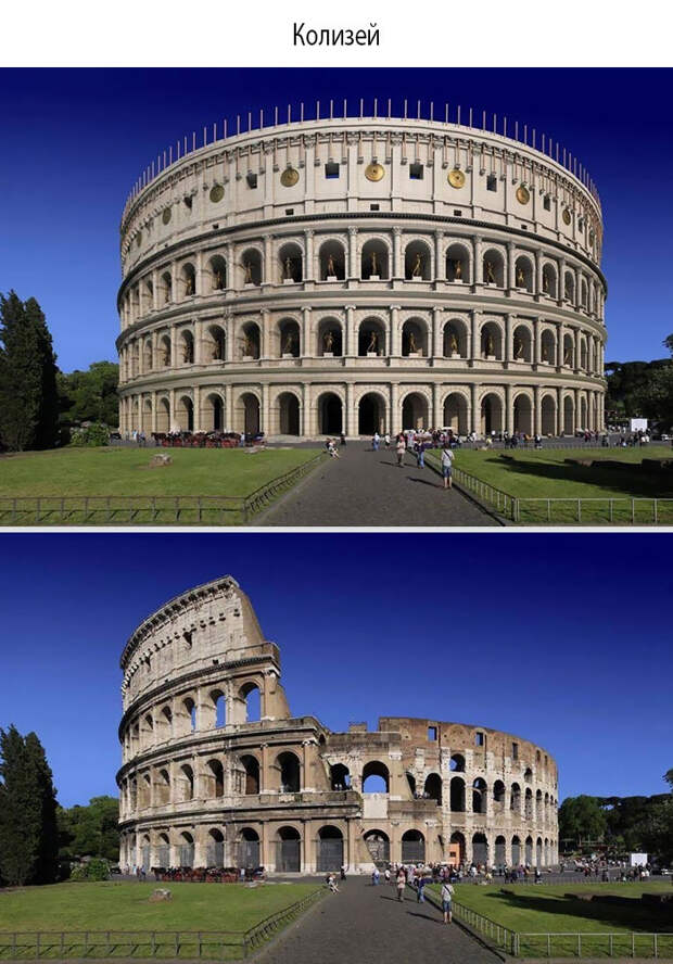 11 знаменитых античных построек в Риме: как они выглядят сейчас и какими были раньше