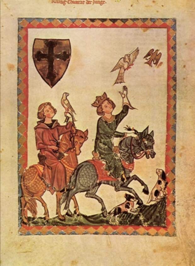 Соколиная охота. Европейская гравюра XIV века
