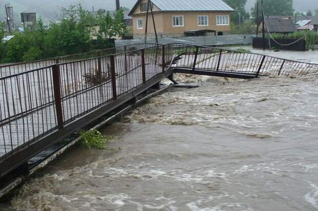 Наводнение в Алтае принесло в поселок балистическую ракету (5 фото)