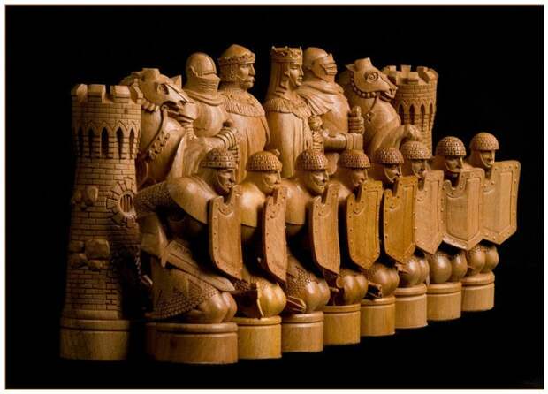 Княжеские из дерева, ручная резьба искусство, красота, мастерство, невероятное, талант, шахматы