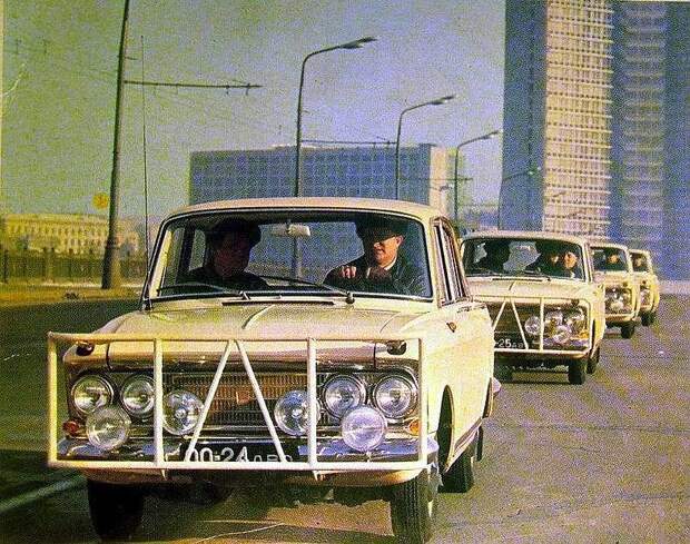 Автомобили, полученные для участия в соревнованиях. Москва, 1968 год. 