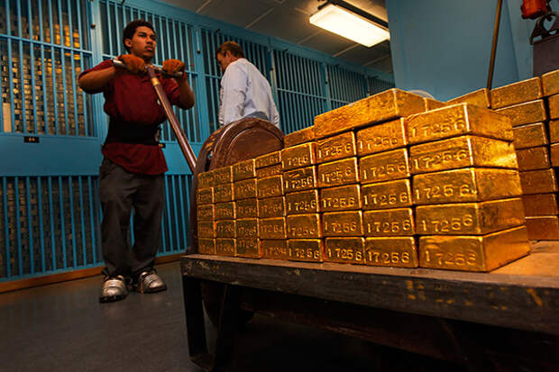 Золотохранилище в Федеральном резервном банке Нью-Йорка