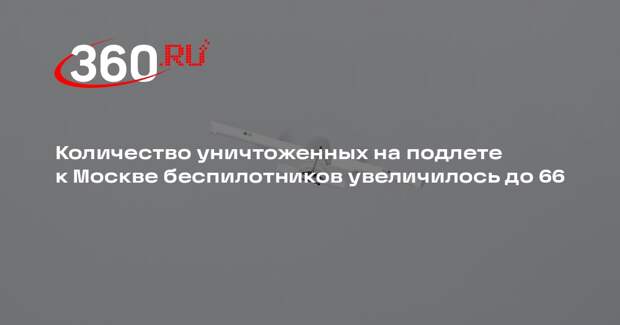 Количество уничтоженных на подлете к Москве беспилотников увеличилось до 66
