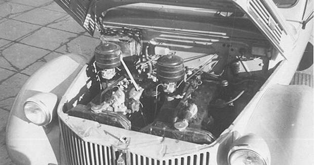 В данном случае запихнули новые (1941 г.) рядные фордовские "шестерки" 3,7 л 90 л.с. под расширенный капот бывшей модели тоже 1941 года. chevrolet, ford, авто, автоистория, грузовик, грузовики, разработки, тягач