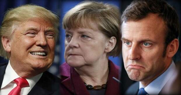 Трамп, Меркель и Макрон, фото с сайта truthfeednews.com 
