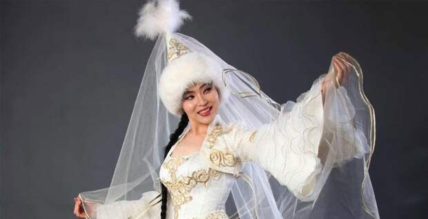 Казахстан: колпак в мире, невеста