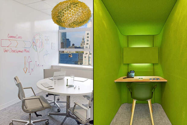 Яркий дизайн кабинетов в офисе
