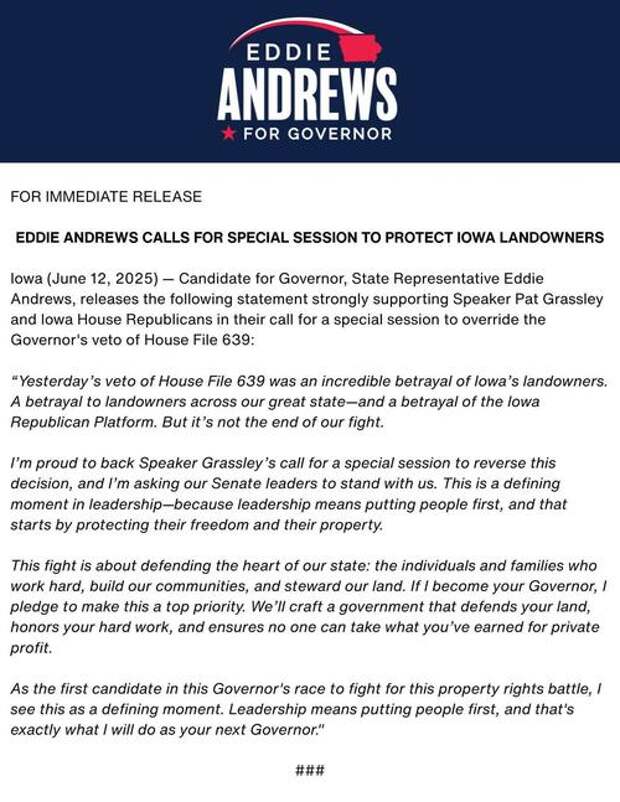 Iowa Republicans challenge Reynolds after veto