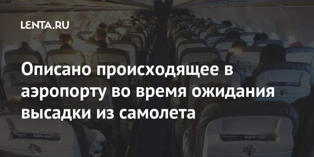 Описано происходящее в аэропорту во время ожидания высадки из самолета