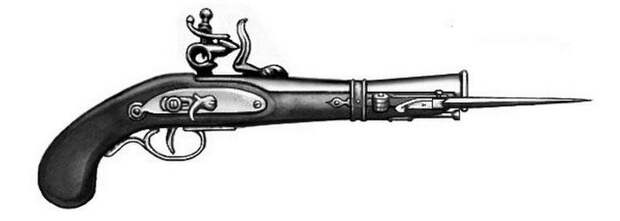 Грузинский пистолет-нож с подпружиненным лезвием.
