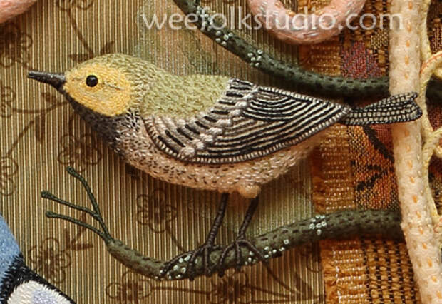 Райские птицы из войлока с вышивкой (28) (500x344, 249Kb)