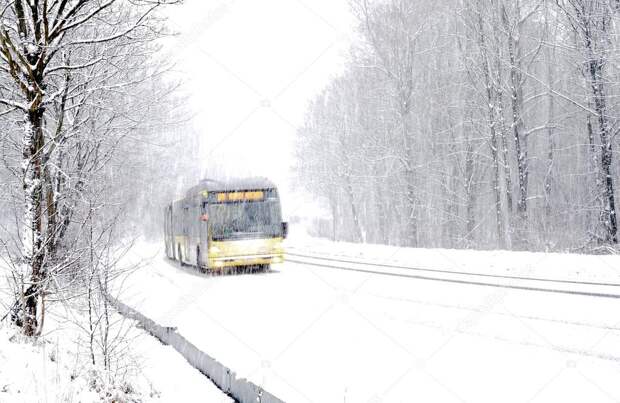 Картинки по запросу автобус зимой