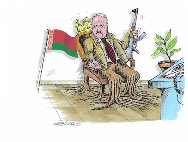 Протесты в Белоруссии в карикатуре