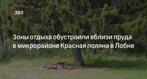 Зоны отдыха обустроили вблизи пруда в микрорайоне Красная поляна в Лобне