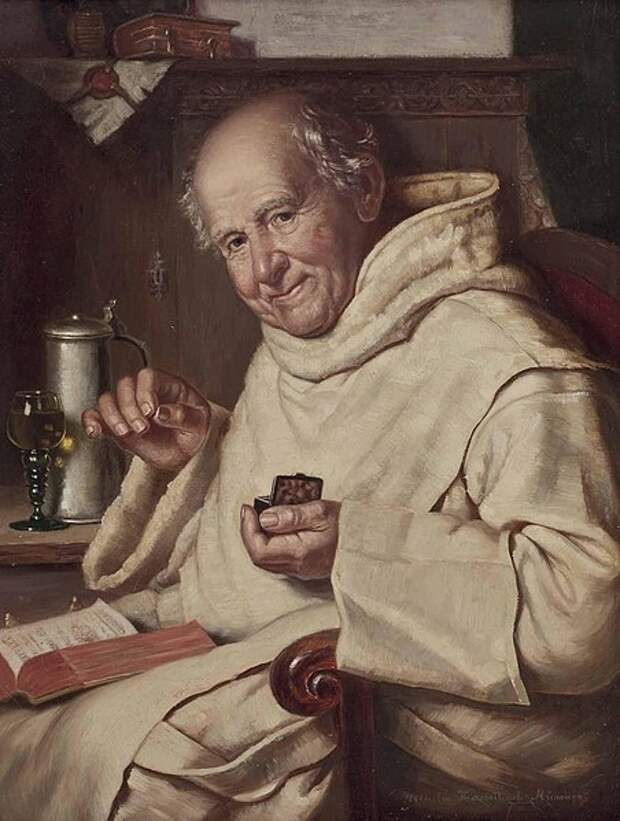 File:Wilhelm Hasselbach Pater mit Buch Schnupftabakdöschen und Wein.jpg