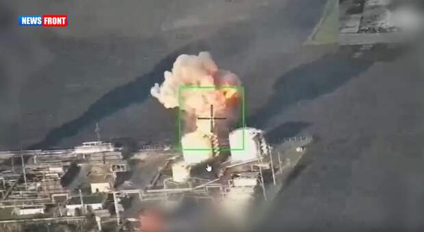 Кадры боевой работы новейших реактивных ударных беспилотников «Герань‑5»