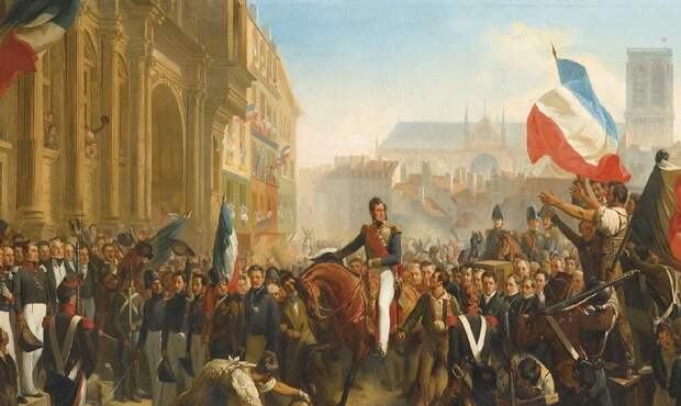 Прибытие Луи-Филиппа в отель де Вилль 31 июля 1830 (Louis-Philippe's arrival at the Place de l'Hotel de Ville on July 31st 1830). (фрагмент). Автор: Leon Bazile Perrault. Прибытие Луи-Филиппа в отель де Вилль 31 июля 1830 (Louis-Philippe's arrival at the Place de l'Hotel de Ville on July 31st 1830). (фрагмент). Автор: Leon Bazile Perrault.
