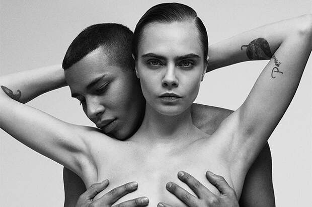 Кара Делевинь и Оливье Рустен повторили легендарный снимок c Джанет Джексон