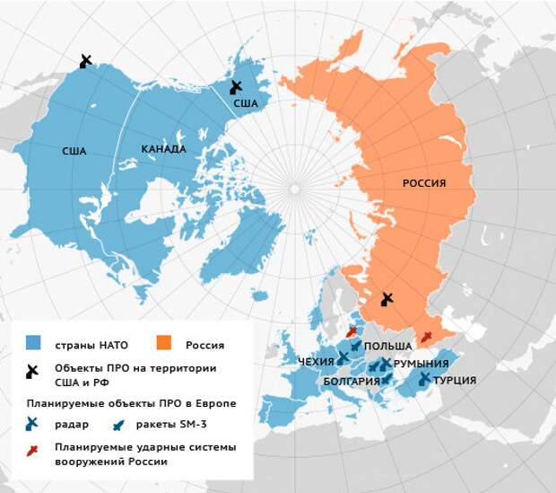 Карта расположения нато