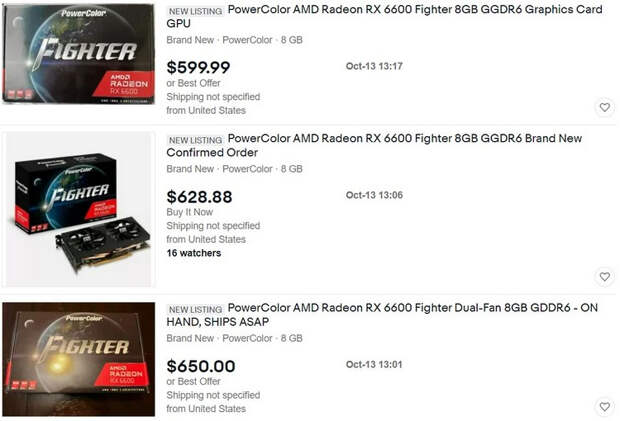Старт продаж Radeon RX 6600: тотальный дефицит и огромные ценники"