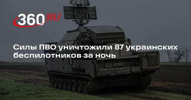 Силы ПВО уничтожили 87 украинских беспилотников за ночь