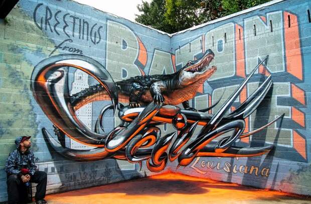 Картинки по запросу Уличный художник создает объемные граффити