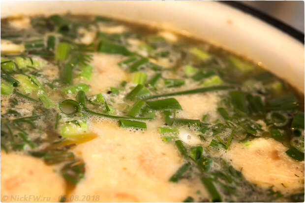 12. Сырный суп с фаршем грибами яйцом и молоком - © NickFW.ru