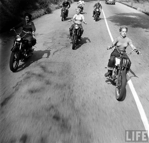Байкерши 1940-х: вот он какой, настоящий феминизм! 1940-е, байкерши, байкеры, женщины в седле, история, мотоциклы, путешествия, сша