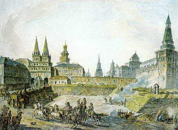 Вид Воскресенских ворот Китай-города, Никольских ворот Кремля и Неглинного моста.jpg