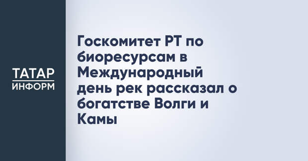 Госкомитет РТ по биоресурсам в Международный день рек рассказал о богатстве Волги и Камы