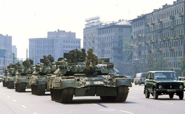танки в Москве, август 1991