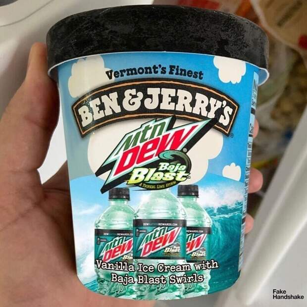 Мороженое со вкусом газировки Mountain Dew Мороженое со вкусом газировки Mountain Dew
