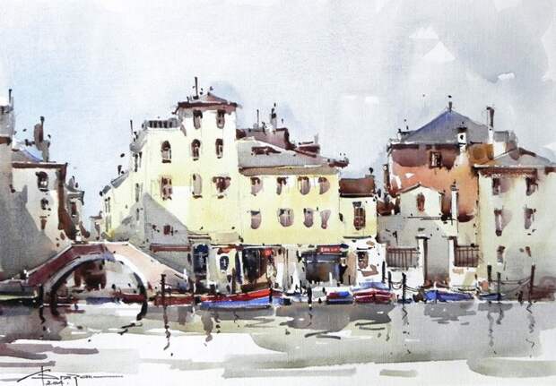 Городской пейзаж. Автор: Corneliu Dragan-Targoviste. Городской пейзаж. Автор: Corneliu Dragan-Targoviste.