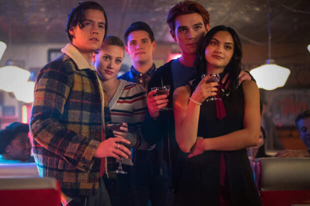Cole Sprouse, Lili Reinhart, Casey Cott, KJ Apa, and Camila Mendes, Riverdale | Photo Credits: Kailey Schwerman, Kailey Schwerman/The CW