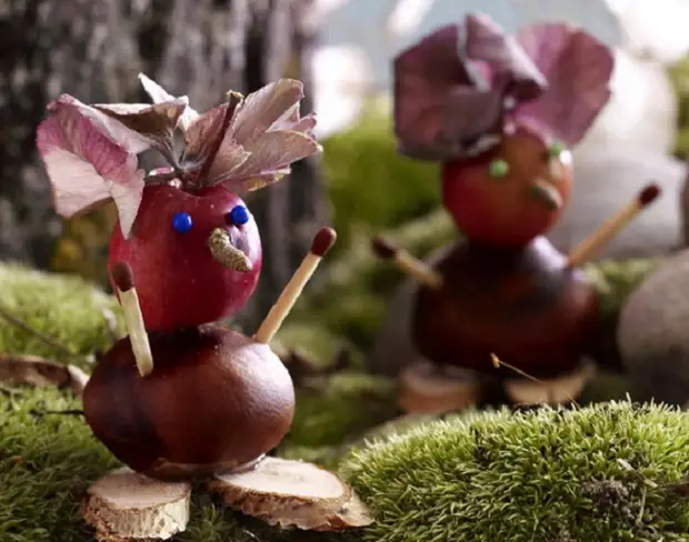 Осенние поделки из каштанов - творите с детьми