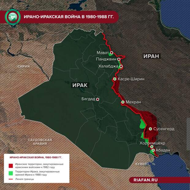 Ирано иракская война карта