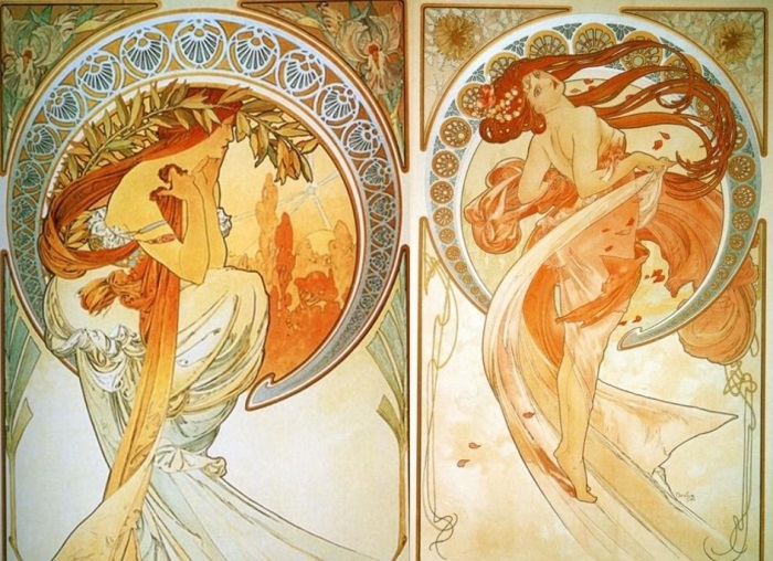Альфонс Муха. Серия *Искусство*. Поэзия и Танец, 1898 | Фото: gallerix.ru Альфонс Муха. Серия *Искусство*. Поэзия и Танец, 1898 | Фото: gallerix.ru