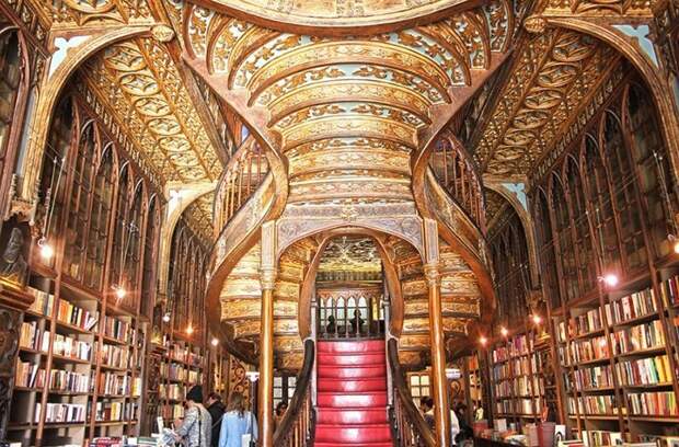 4. Livraria Lello - Португалия в мире, интересно, интерьер, книги, книжный магазин, подборка, путешествия, чтение